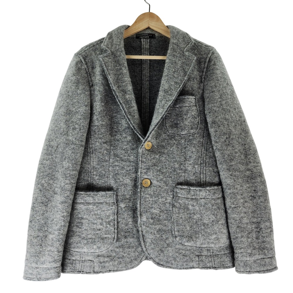 Simons Blazer Womens Gray Wool Blend Made in Italy Unstructured Jacket